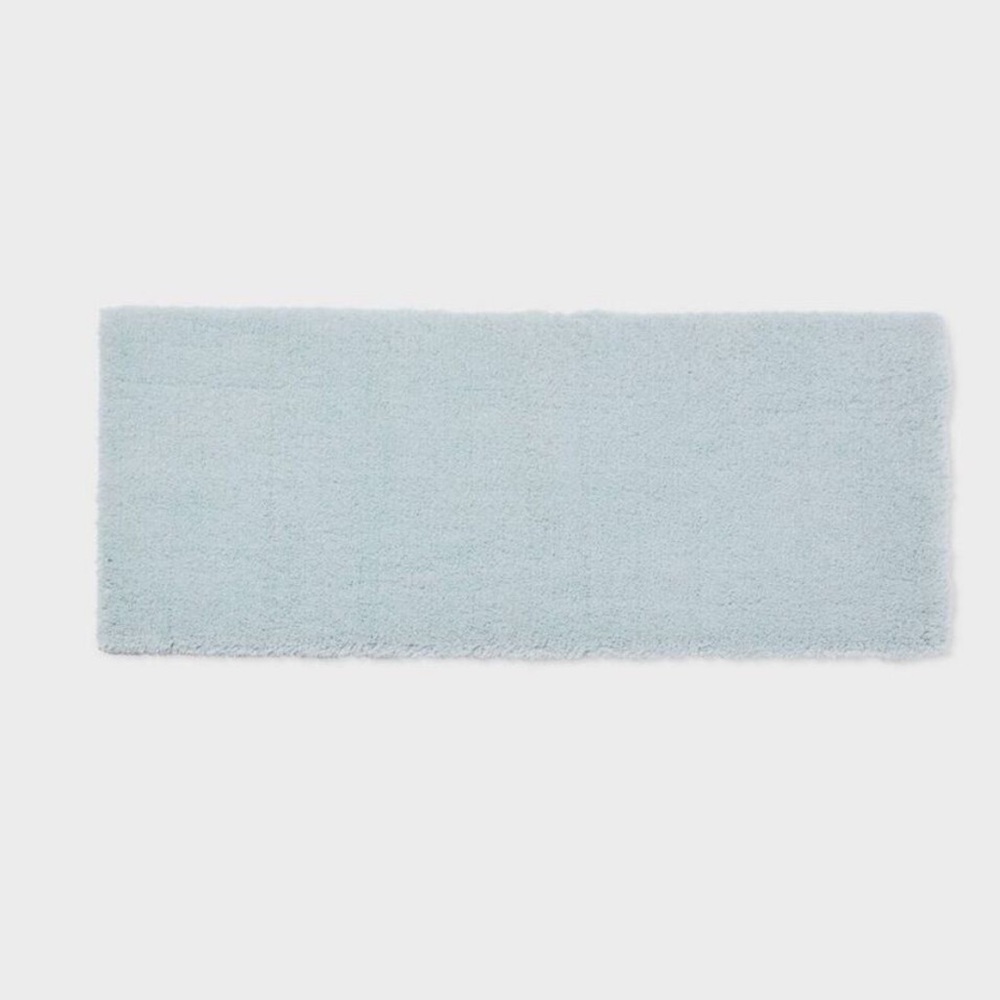 NWOT Target Threshold 24 x 60 baby blue plush bath rug runner